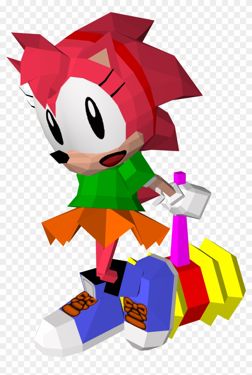 Classic Amy Rose And Classic Sonic - Piko Piko Hammer Classic #1072718