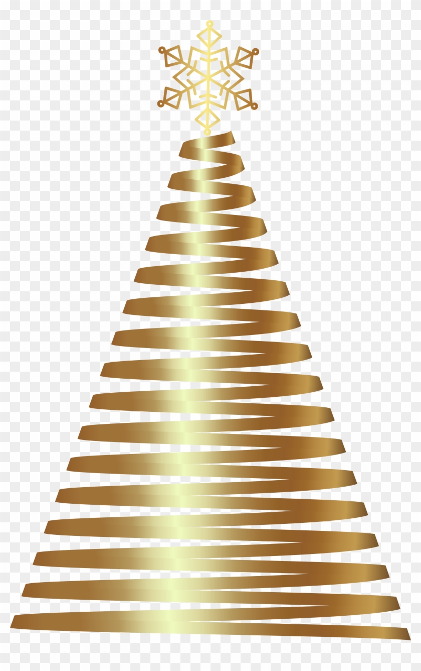 Gold Deco Christmas Tree Clip Art Png Image - Christmas Tree #1072861
