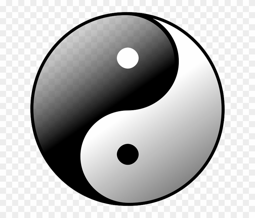 Chinese Medicine Bethesda, Md - Black And White Symbol With Two Dots #1072860