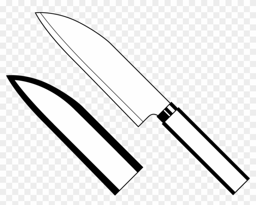 Chef Knife Cliparts - Knife Clipart Black And White #1073115