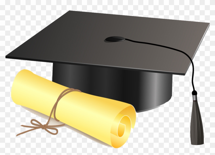 Square Academic Cap Graduation Ceremony Diploma Clip - Graduation Cap And Diploma Png #1073159