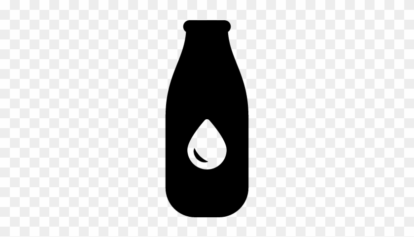 Milk Bottle Vector - Silhouette Milk Bottle Vector #1073199