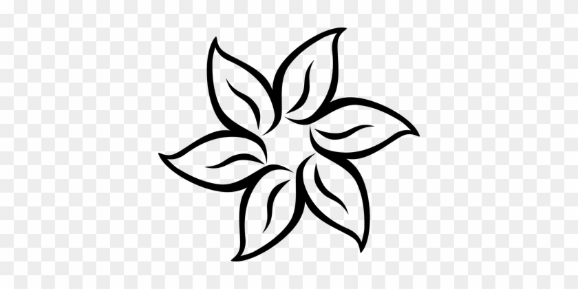 Flower, Blossom, Bloom, Decorative - Flower Clipart Black And White #1073378