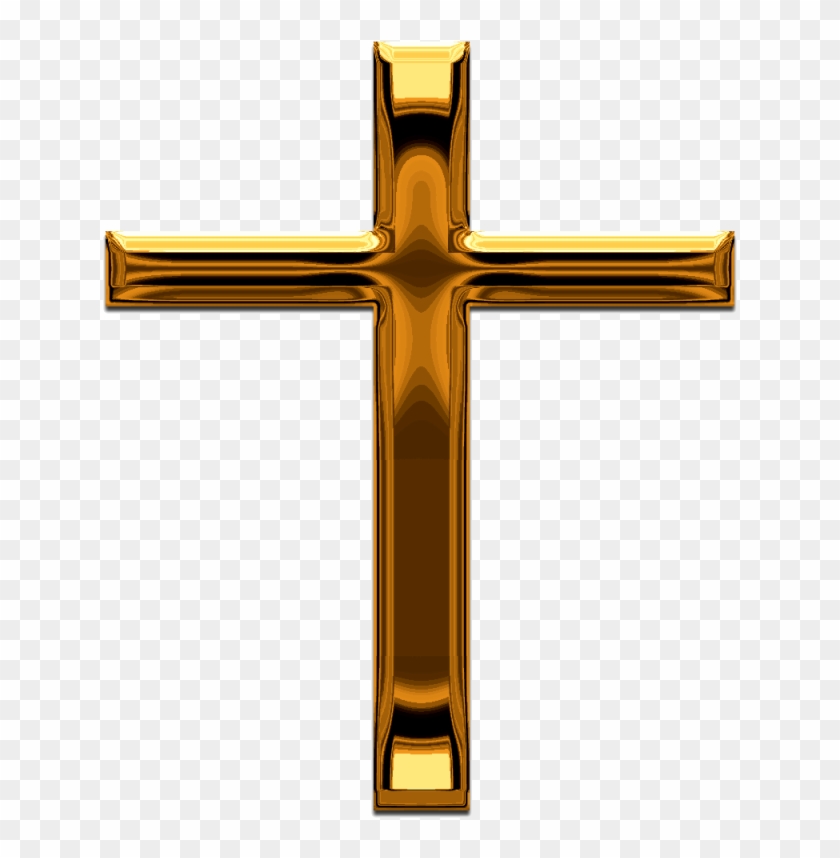 Pin Gold Cross Clip Art - Gold Cross Transparent Background #1073492