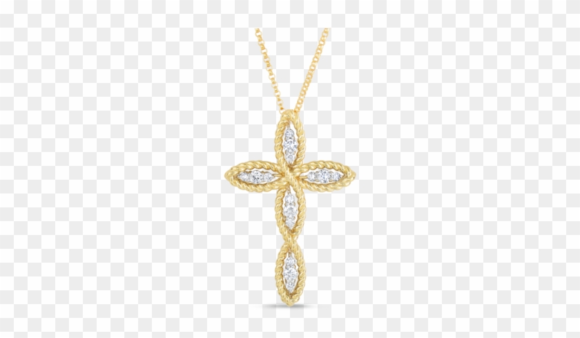 Mens Yellow Gold Cross Necklace #1073679