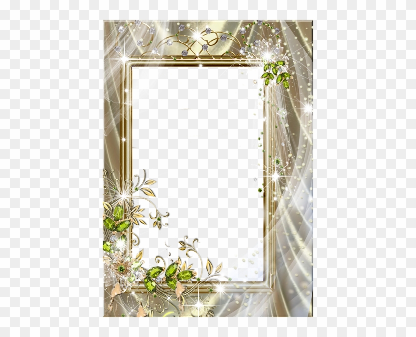 Beautiful Transparent Frame With Green Diamonds - Transparent Photo Frames Free Download #1073722