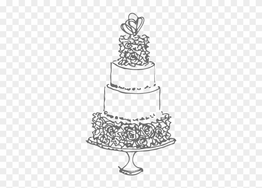 Drawn Wedding Cake Line Drawing - Wedding Cake Sketch #1073783