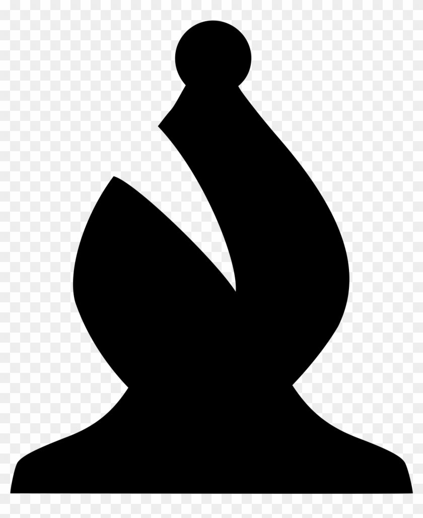 Chess Piece Silhouette - Symbol Of Bishop In Chess #1073932