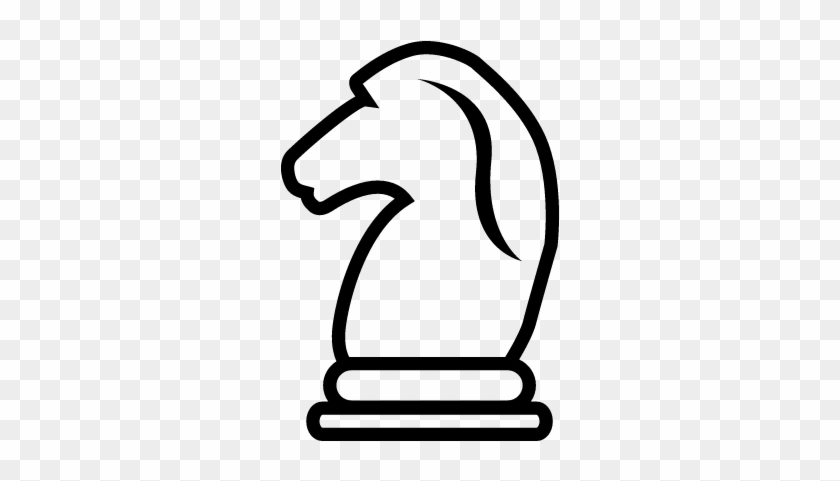 Horse Outlined Chess Piece Vector - Pieza De Ajedrez Caballo Para Colorear #1073951