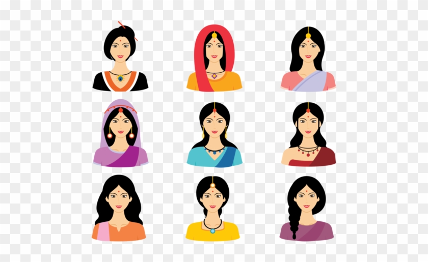 Indian Women Vector Download Free Vector Art Stock - Women Vector Face Png #1074069