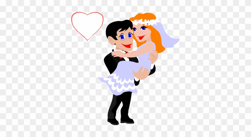 Bridal Clipart Of A Happy Irish Newlywed Couple Dancing - Bride And Groom Clip Art #1074213