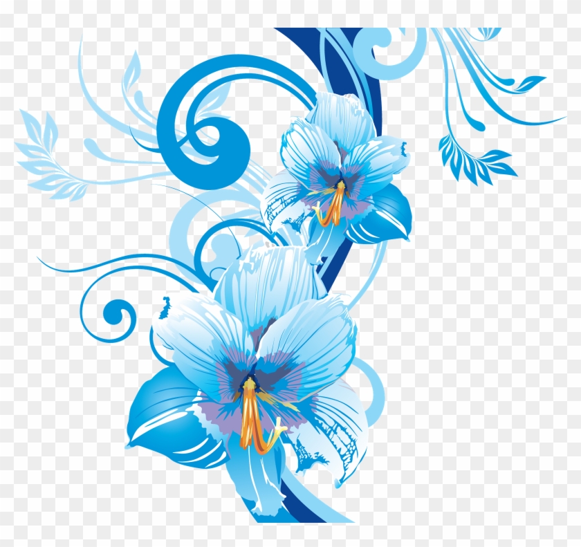 Vector Transpa Images - Blue Flowers Vector Png #1074220