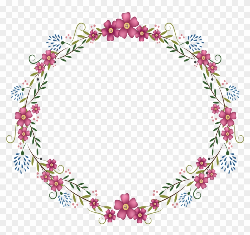 Flowers Round Frame 2835 2835 Transp Png Free Pink - Round Flower Frame Png #1074249