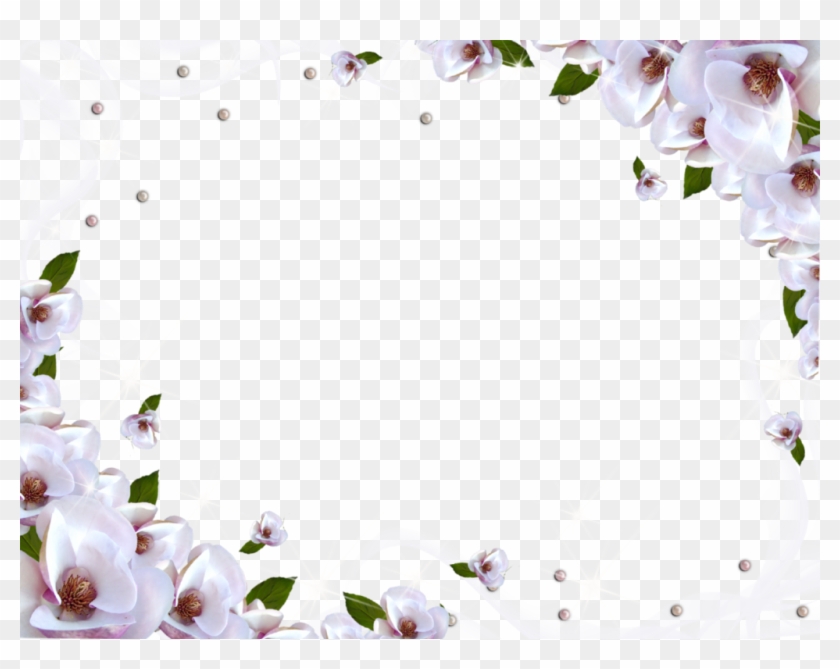 White Flower Frame Png Image - Transparent Background Flower Frame #1074286