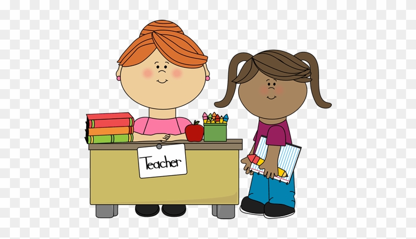 Teacher And Student Clipart Line Art - Student And Teacher Clipart #1074520