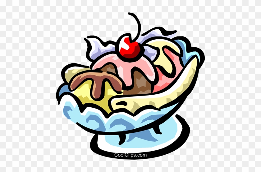 Banana Split Ice Cream Clip Art - Banana Split Ice Cream #1074521