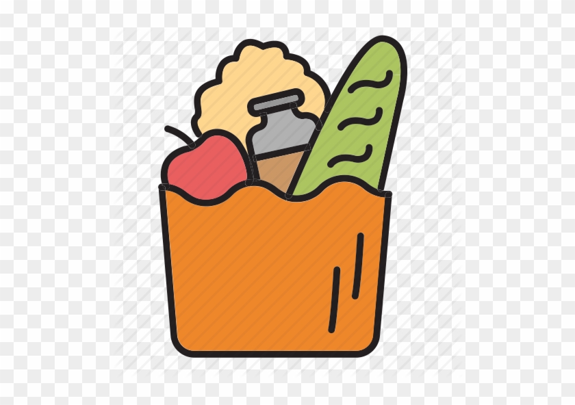 Grocery-basket Icons - Bag Food Icon Png #1074617