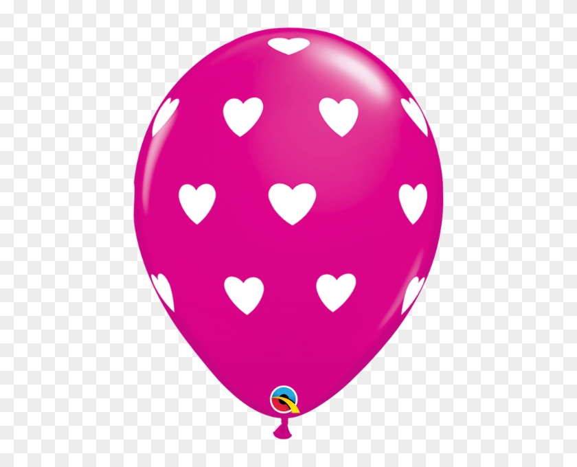 11" Valentines Day Big Hearts - Pink Balloons Heart White #1075147