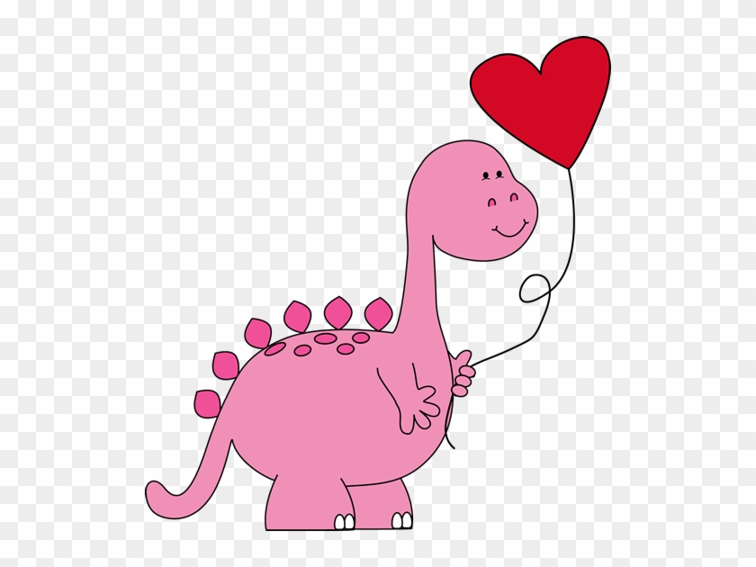 Dinosaur Valentine Balloon - Dinosaur Valentines Day Clip Art #1075170