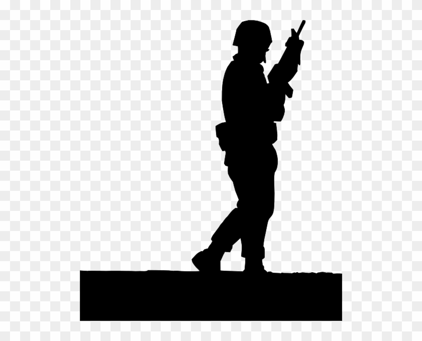 Sillouette Ww2 Soldier3 Clip Art At Clker - Soldier Ww2 Shadow #1075282
