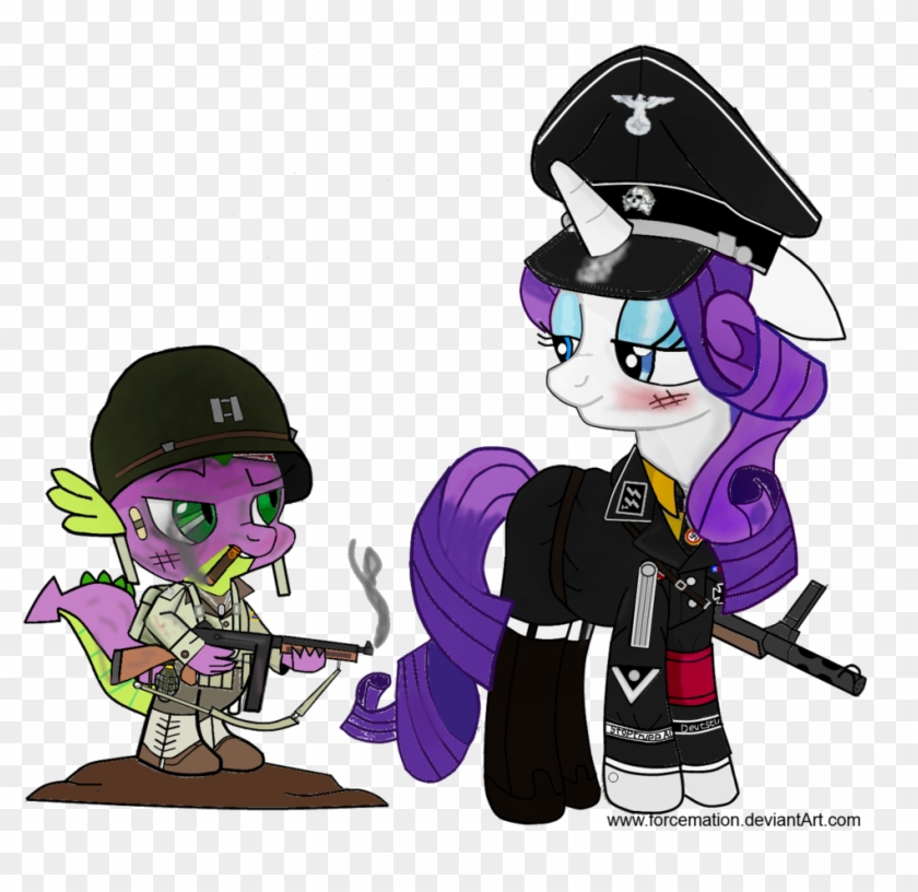 Ss Haupsturmfuhrer Rarity And Captain Spike By Imperialace - My Little Pony Waffen Ss #1075304