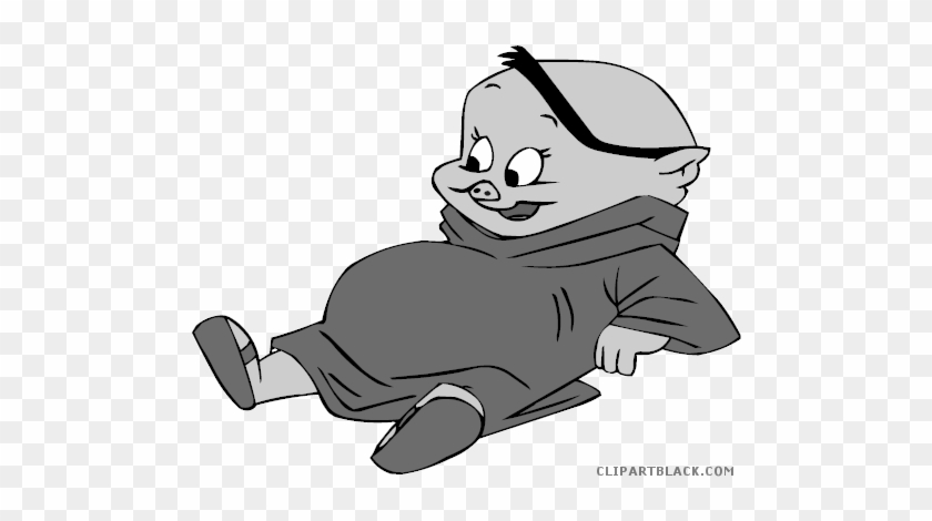 Porky Pig Animal Free Black White Clipart Images Clipartblack - Clip Art #1075355