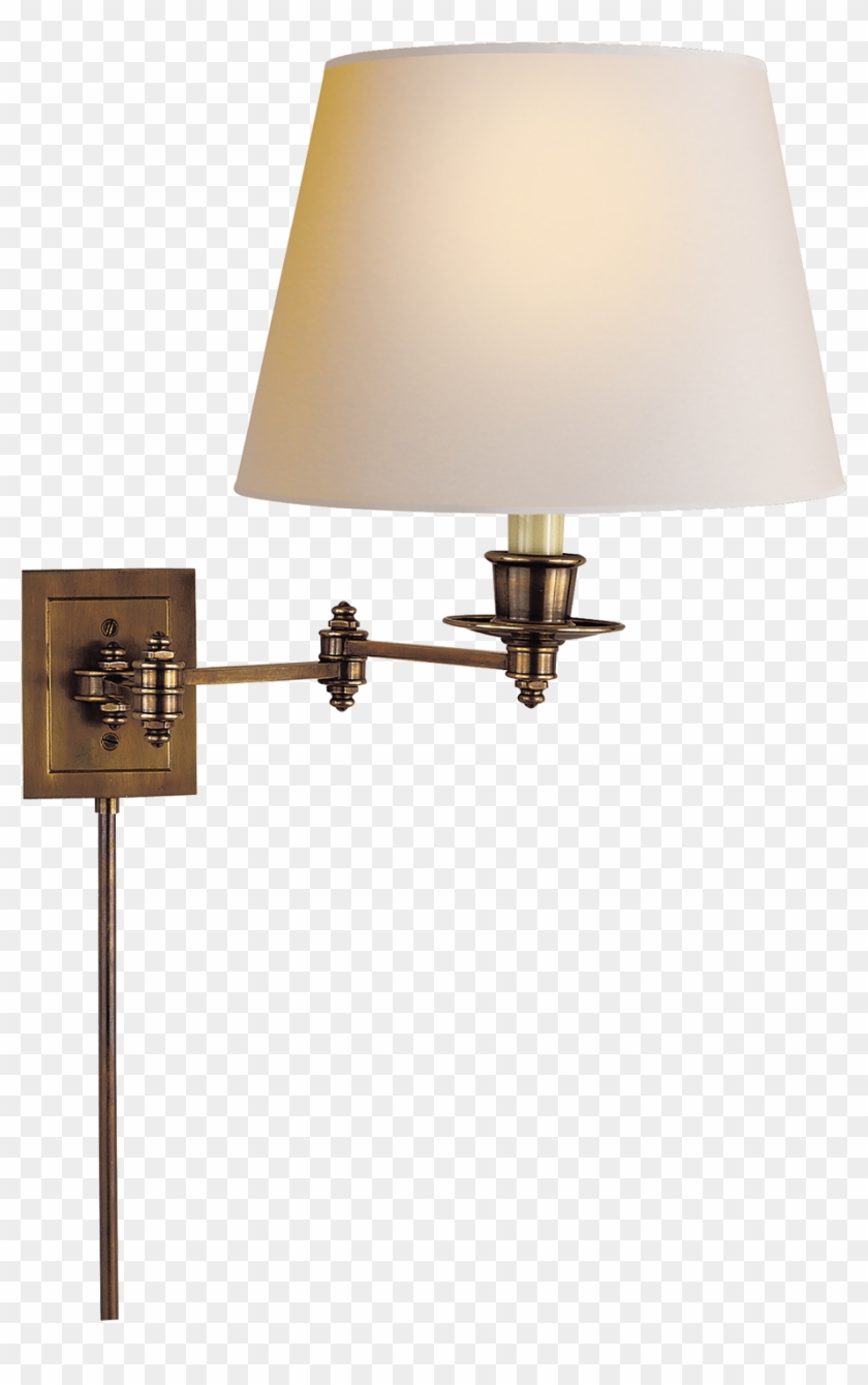 Hand Rubbed Antique Brass With Natural Paper Shade - Visual Comfort S2000hab-np Studio Swing Arm Lights/wall #1075360