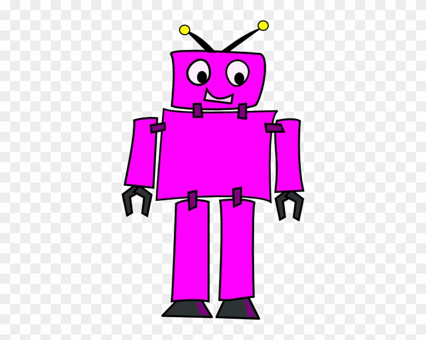 Pink Robot Clip Art At Clker - Purple And Pink Robot #1075499