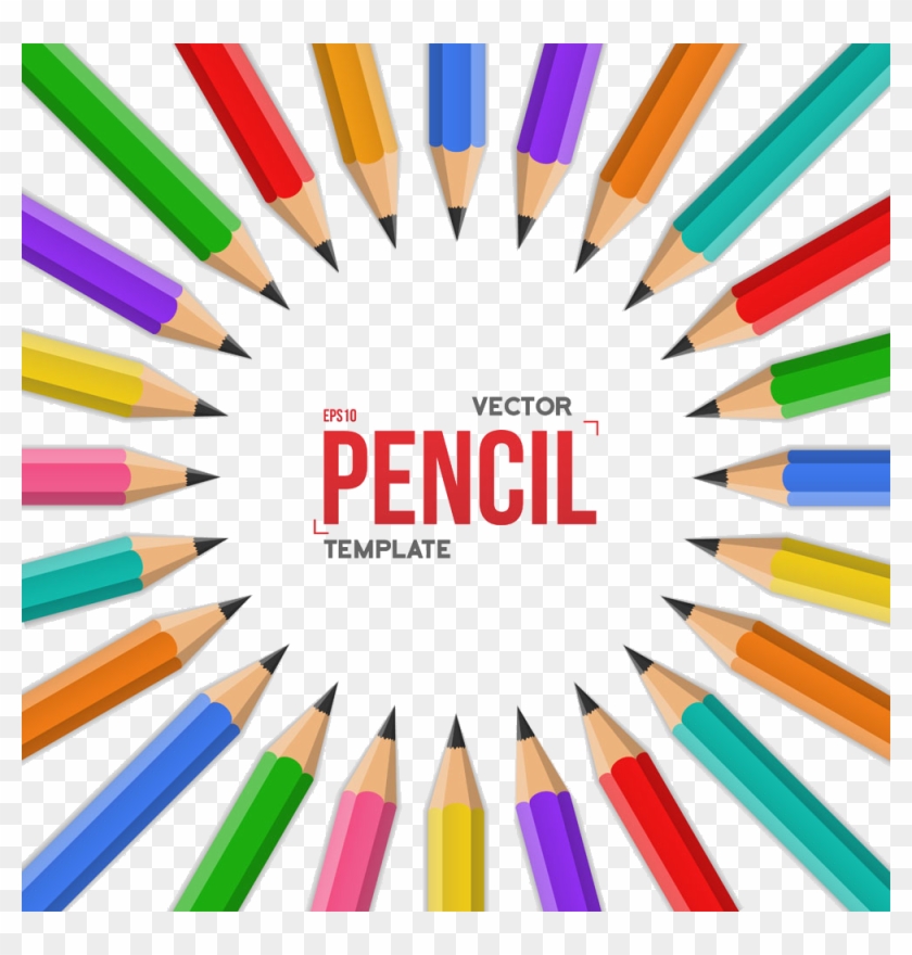 Word Creativity Stock Photography Clip Art - Colorful Pencils Circle Png #1075747