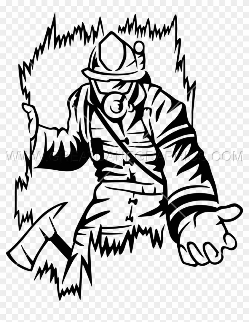 Firefighter Rescue - Black And White Firefighter #1075749
