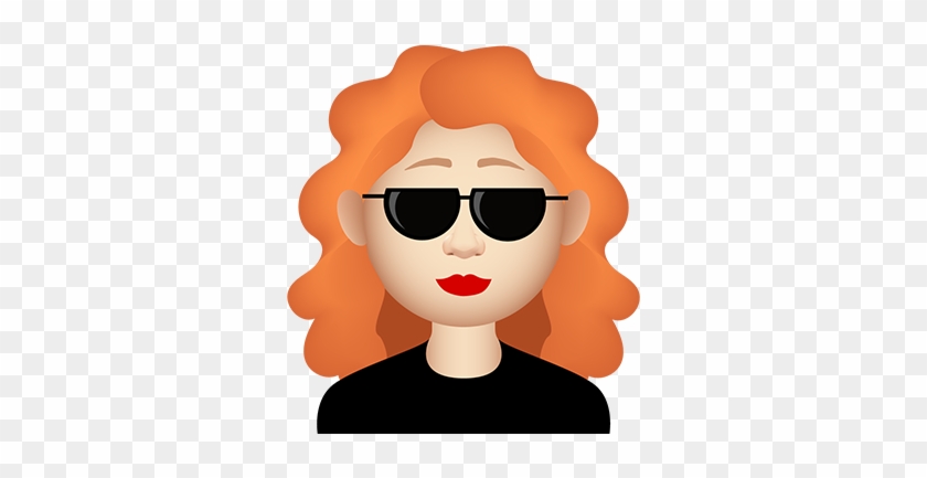 Gingermoji7 All408px 0034 Layer Comp 35 Curlyhairgirlcool - Curly Hair Girl With Glasses Cartoon #1075757