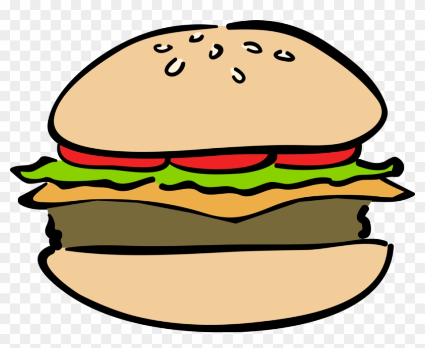 Vector Illustration Of Fast Food Hamburger Meal In - Cheeseburger #1075852