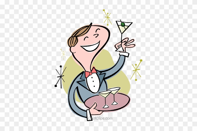 Garçom Livre De Direitos Vetores Clip Art Ilustração - Bartender Clipart #1076271