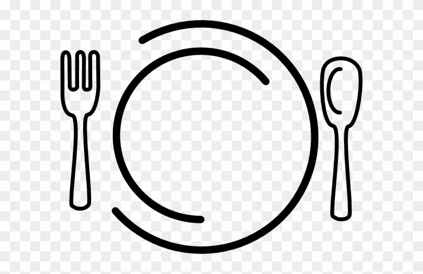 Dinner Plate Clip Art - Line Art #1076339