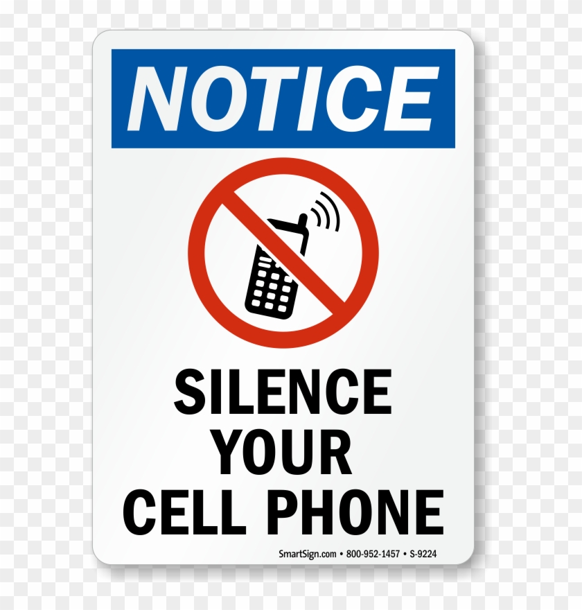 Silence Your Cell Phone Signs - Put Your Phone On Silent #1076423