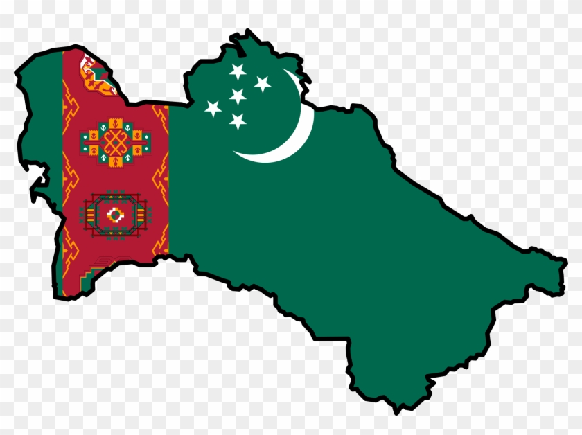 Turkmenistan Flag Map - Map Of Turkmenistan Of Flag #1076485