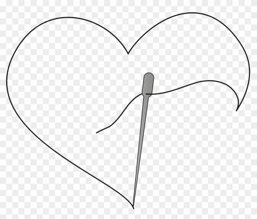 White Heart Pattern - Needle And Thread Heart #1076955