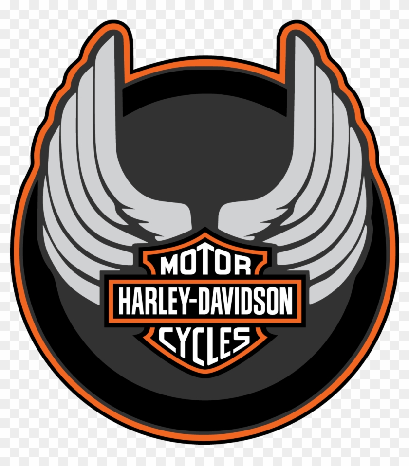 Harley Davidson Wings Round Logo Vector Decal Free - Harley Davidson #1077004