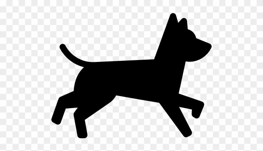 Dog Running Free Icon - Dog Running Silhouette Png #1077032