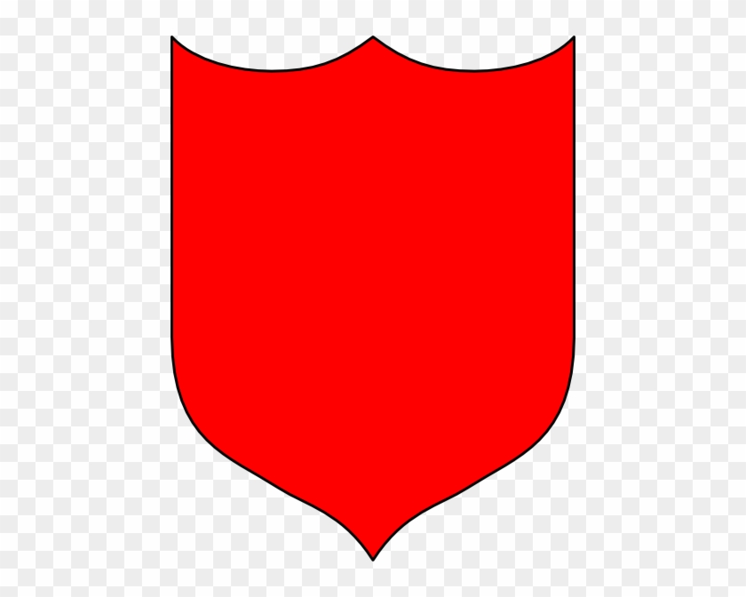 Solid Red Shield With Black Outline Clip Art At Clker - Red Shield Shape #1077146