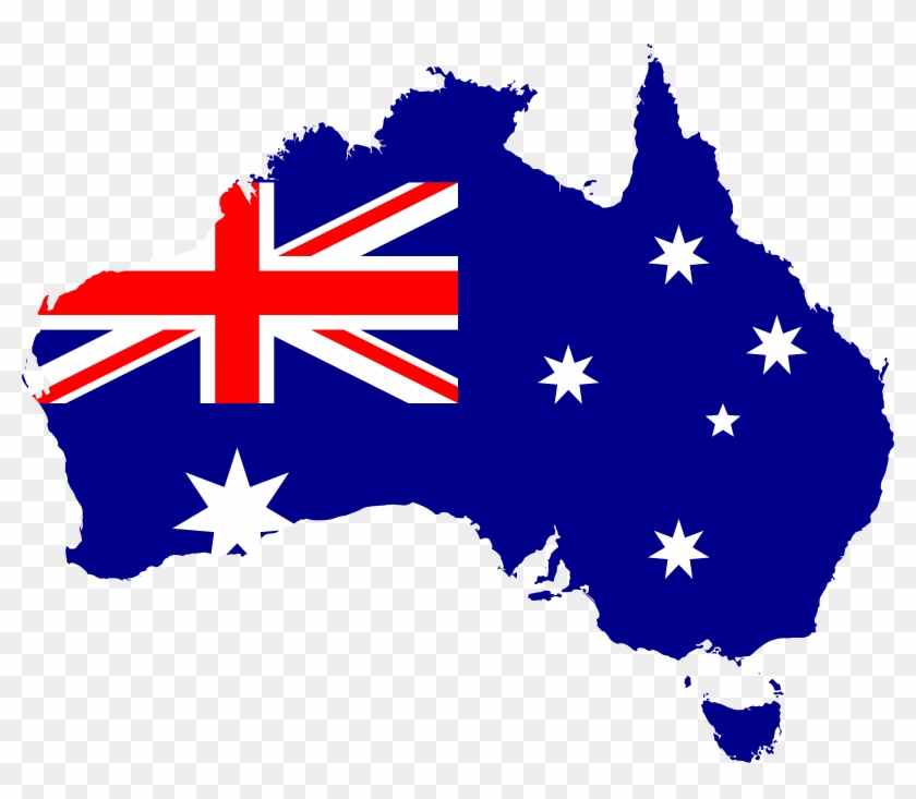 Flag Map - Australia Flag Country Png #1077167