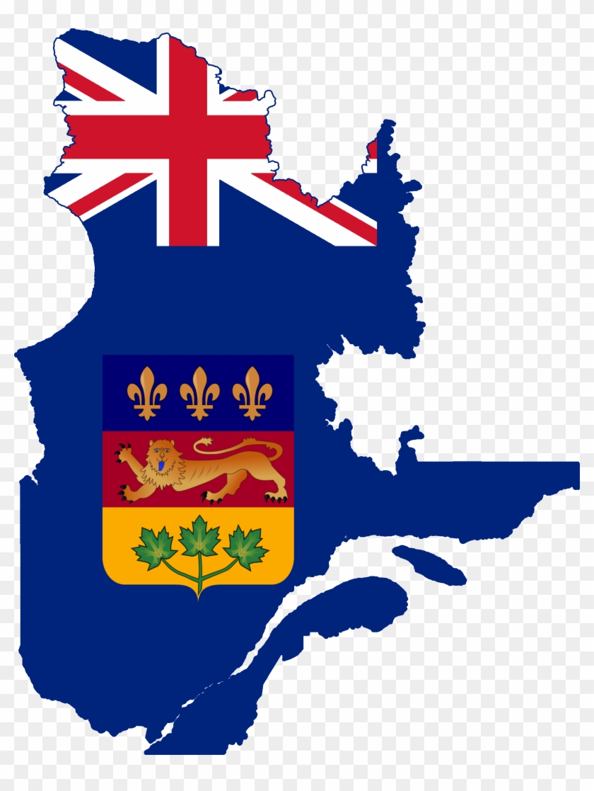 Flag Map Of Quebec - Quebec Coat Of Arms #1077229