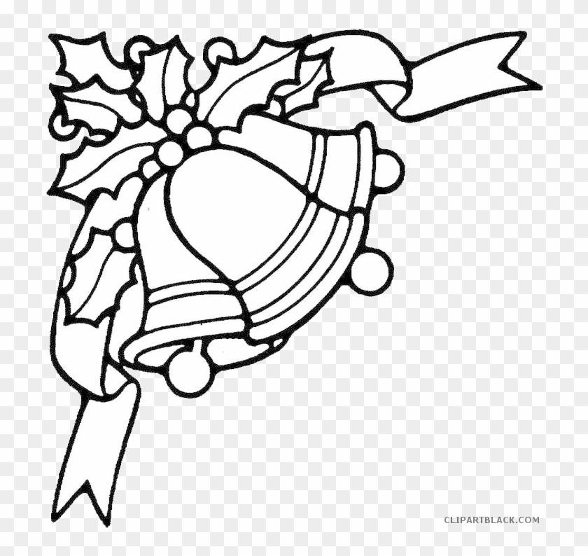 Christmas Bell Outline Tools Free Black White Clipart - Christmas Bells Coloring Pages #1077249