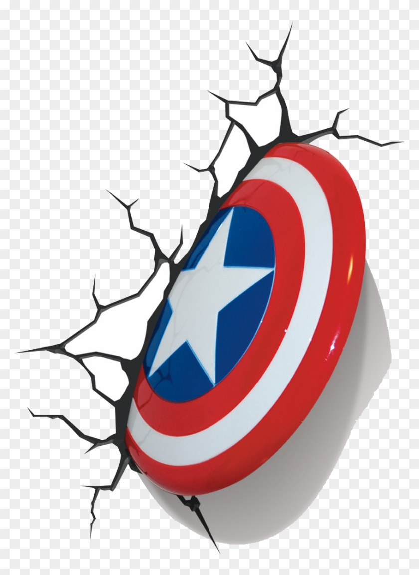 Captain America's Shield Light Marvel Comics Wall - Captain America Shield In Wall #1077450