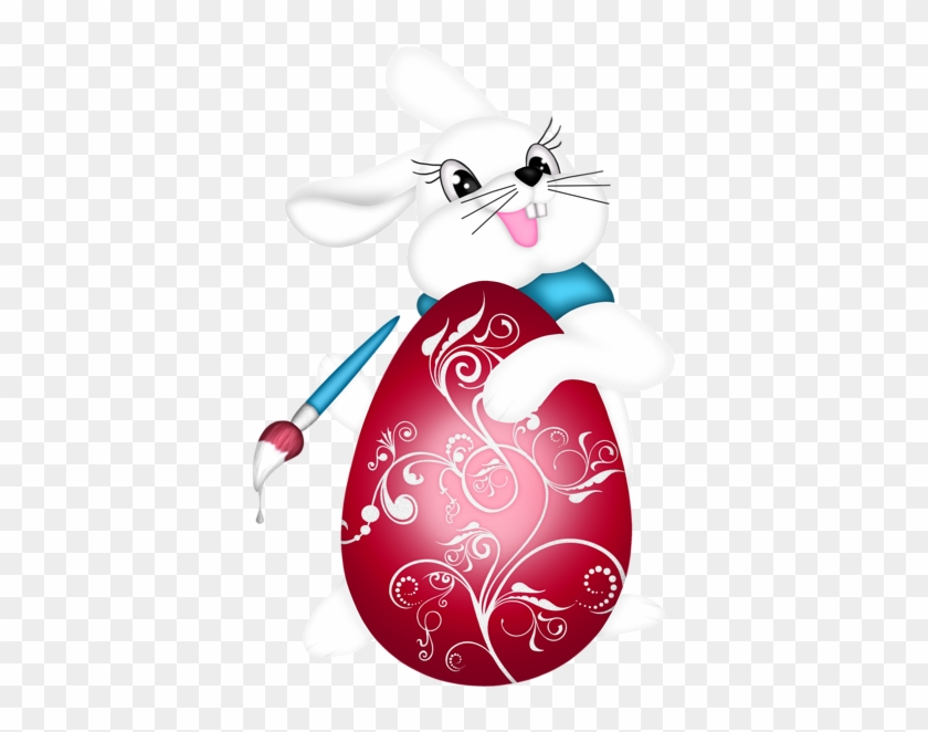 Transparent Easter Bunny And Red Egg Png Clipart Picture - Easter #1077455