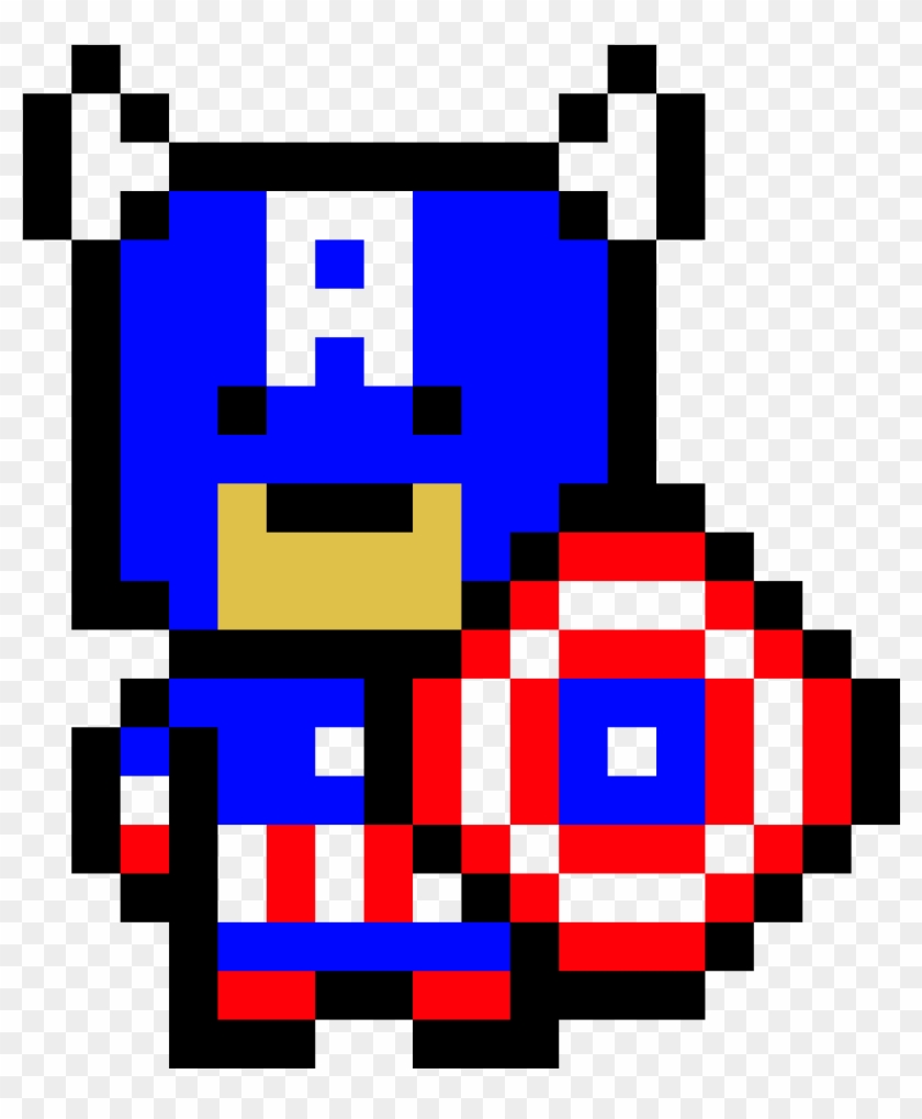 Captain America's Shield Pixel Art - Captain America Pixel Art #1077463