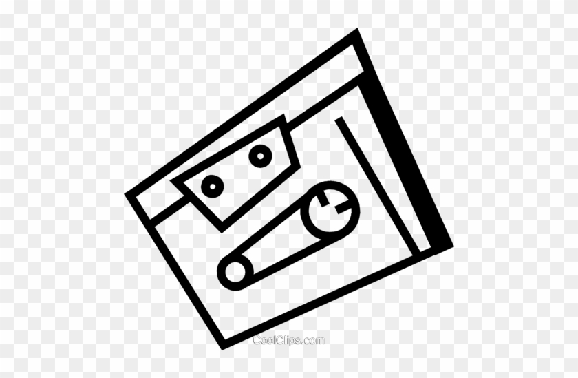 Cassette Tapes Royalty Free Vector Clip Art Illustration - Line Art #1077476