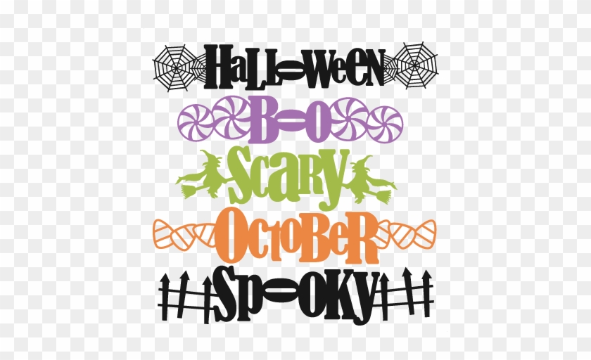 Halloween Word Titles Svg Cutting File For Scrapbooking - Scalable Vector Graphics #1077654