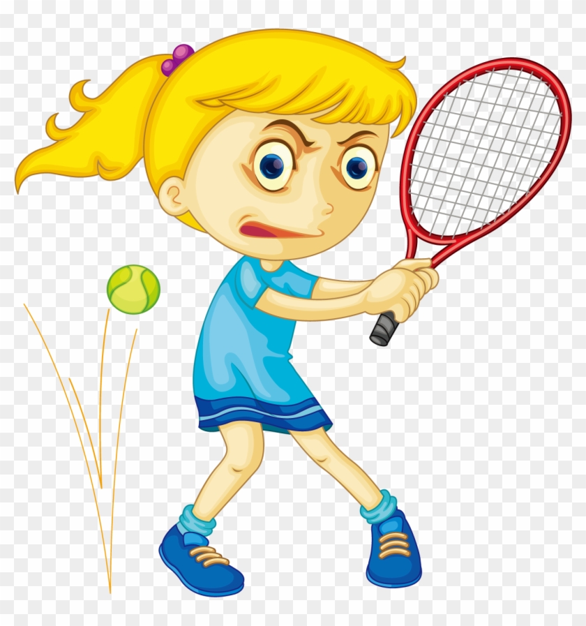 Tennis Girl Drawing - Клипарт Пнг Теннис #1077944