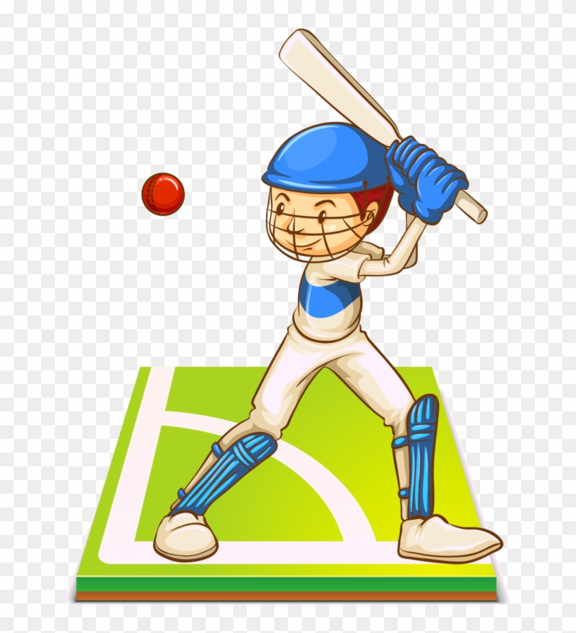 Kisspng Cartoon Baseball Clip Art Vector Hand Painted - Dibujos De Cricket #1077968